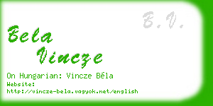 bela vincze business card
