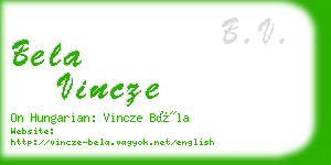 bela vincze business card